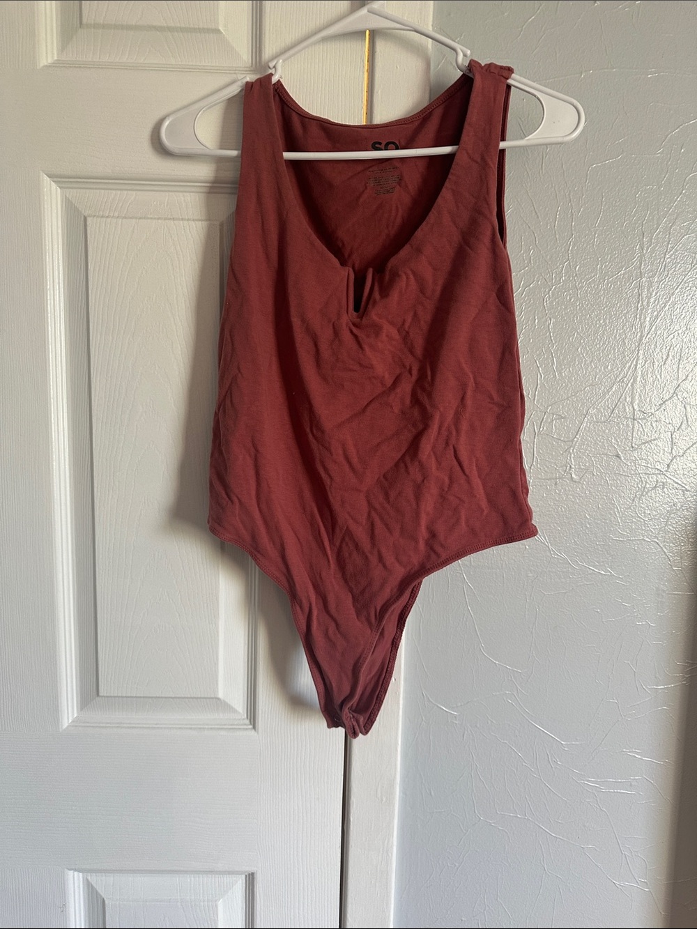 SO Rust Red Sleeveless Scoop Bodysuit